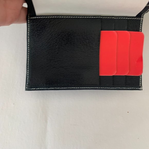 Vintage St. Thomas Navy Blue LEATHER PIG SKIN Wallet NEW TAG IS STILL ATTACHED - Picture 5 of 8